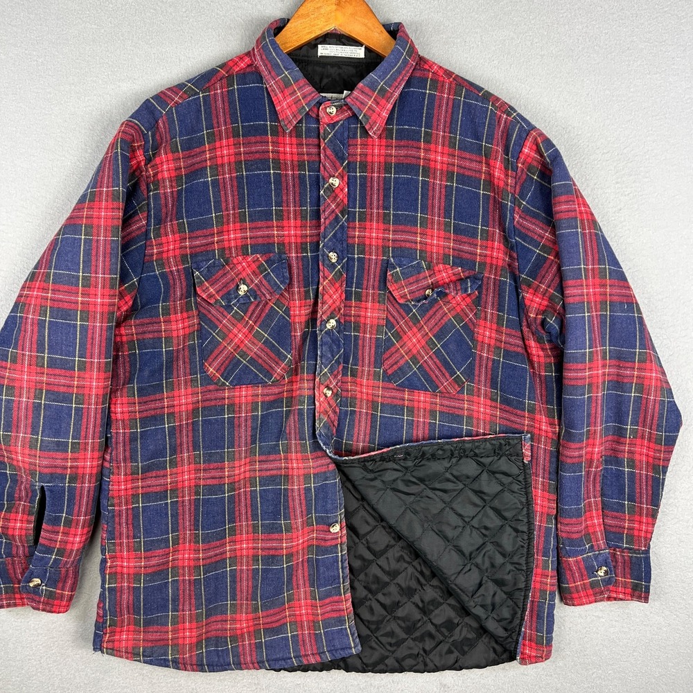 VTG Northwest Territory Quilt Lined Shirt Mens XL Plaid Flannel Lumberjack 1990s